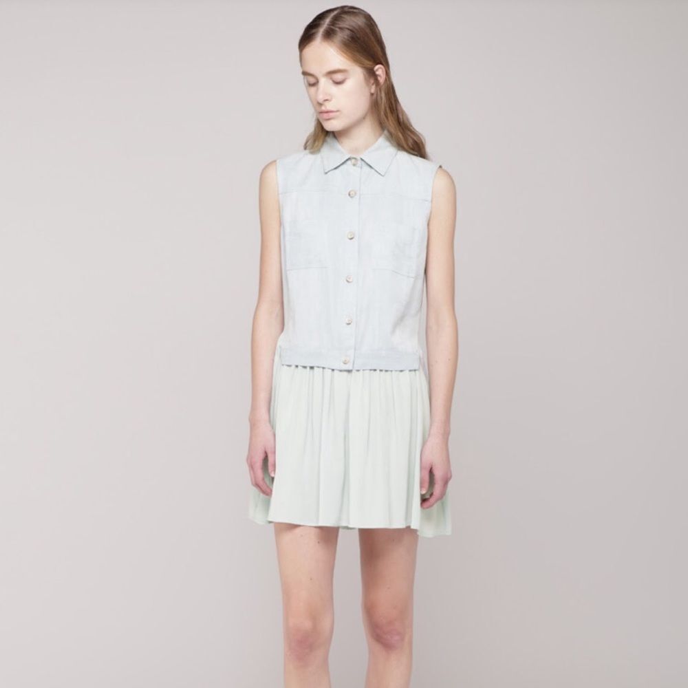Thakoon Addition Light Blue Vest Dress